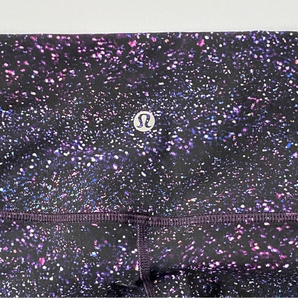 Lululemon Leggings Size 4 Wunder Under 28” EUC Galaxy Splatter Black Purple - Picture 7 of 16